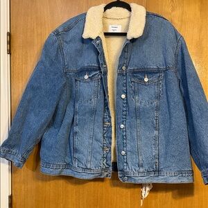Old Navy Blue Jean Jacket with Cream Lining